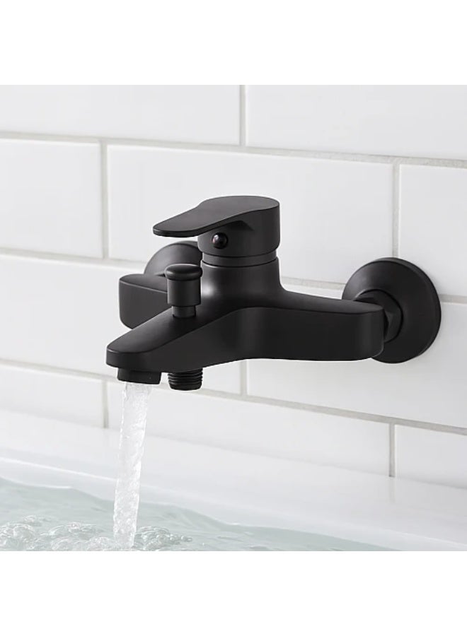 Zinc Shower Mixer with Oval Hand Shower – Black - Image 1